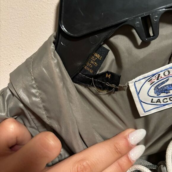 Vintage Izod Lacoste Windbreaker Jacket Lightweight Hooded 80s- Size Medium - Picture 2 of 8